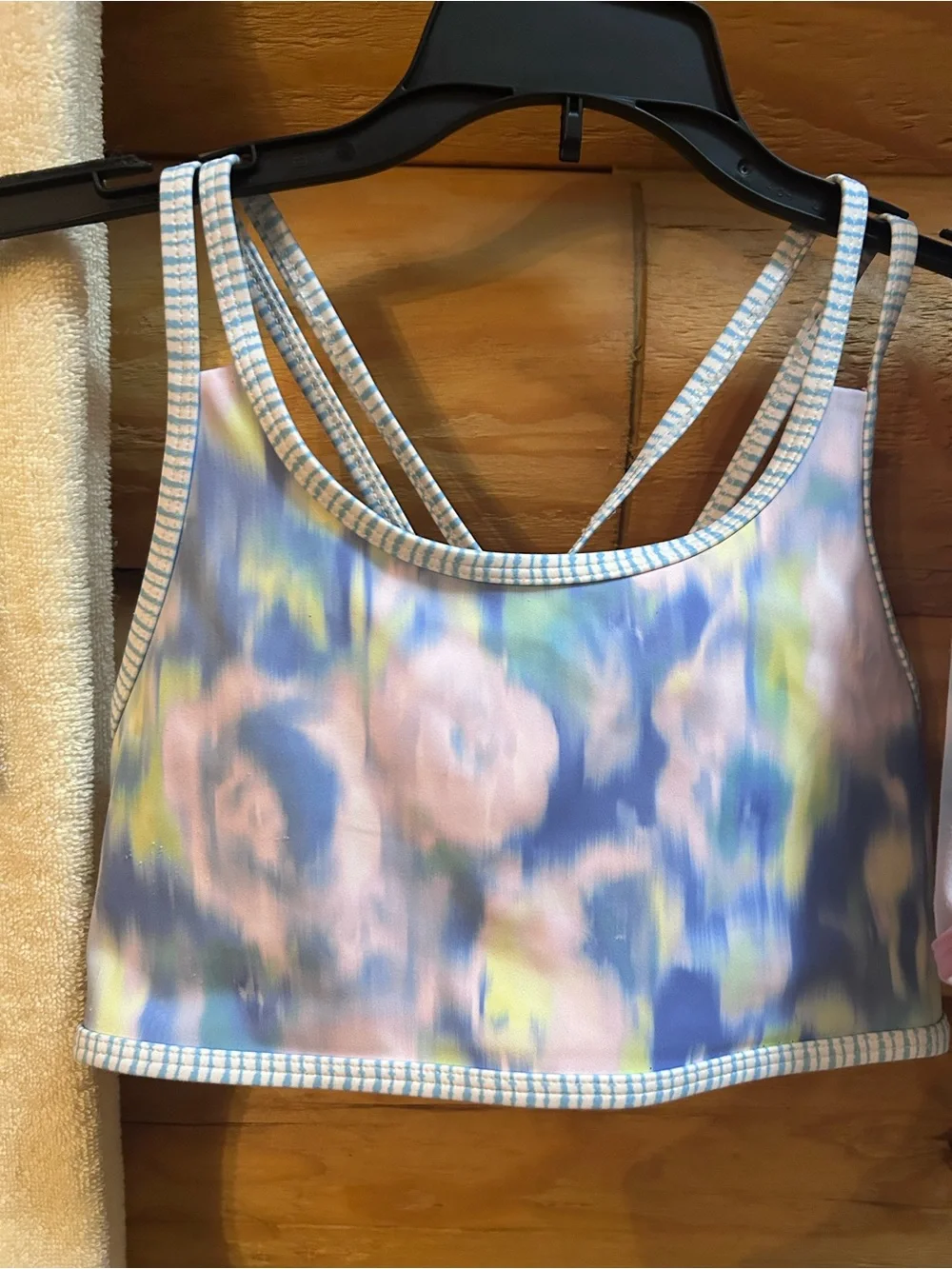 Girl’s Zyia Active Hendrix Hustle Pastel Floral Tie-Dye Swimsuit